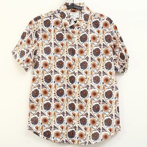 Bonobos Riviera Linen Short Sleeve Men's Shirt Floral Print Slim Fit M 286212